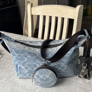 Coach Loved Signature Denim Small Finn Crossbody